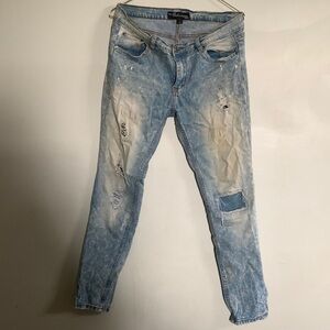 Distressed grunge jean